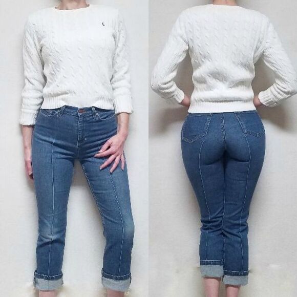 VINTAGE Liz Claiborne Hepburn Pleated Cropped Jean - Picture 1 of 15